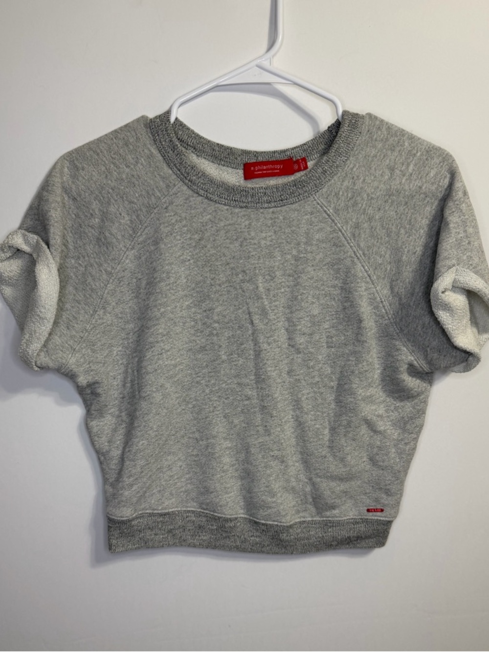 n:PHILANTHROPY Colby Crewneck Sweatshirt Heather French Terry Gray Size XS - Picture 3 of 10